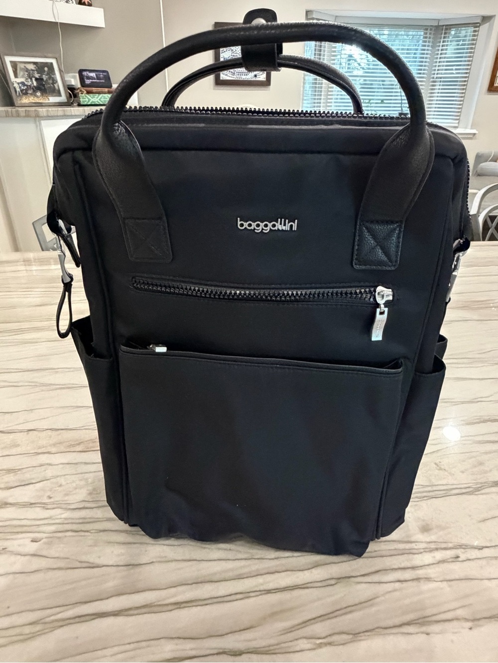 Baggallini Black Convertible Backpack Tote with Top Handles